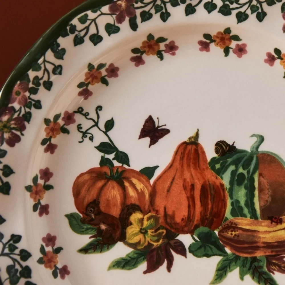 NWT  Anthropologie Nathalie Lete Pumpkin Gourd  Dessert Plate